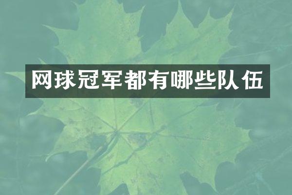 网球冠军都有哪些队伍