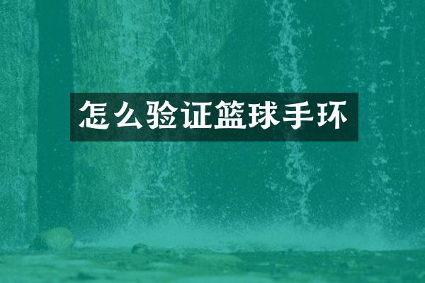 怎么验证篮球手环