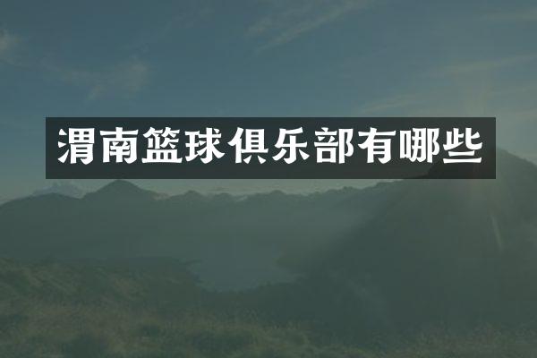 渭南篮球俱乐部有哪些