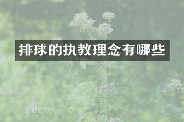 排球的执教理念有哪些