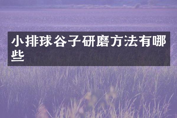 小排球谷子研磨方法有哪些
