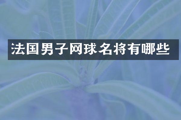 法国男子网球名将有哪些