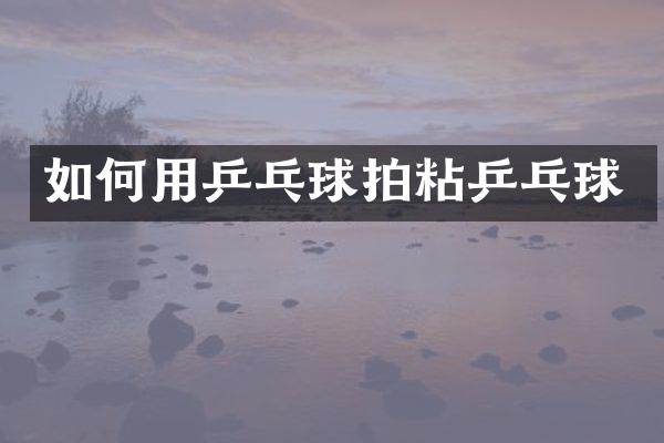 如何用乒乓球拍粘乒乓球