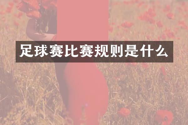 足球赛比赛规则是什么