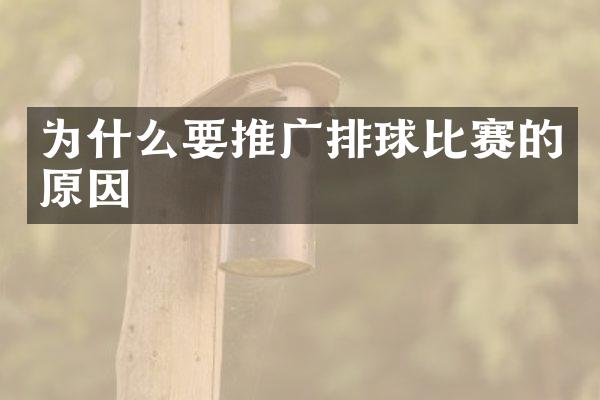 为什么要推广排球比赛的原因