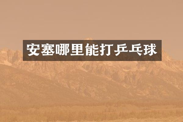 安塞哪里能打乒乓球