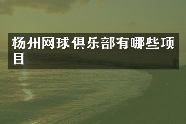 杨州网球俱乐部有哪些项目