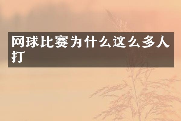 网球比赛为什么这么多人打