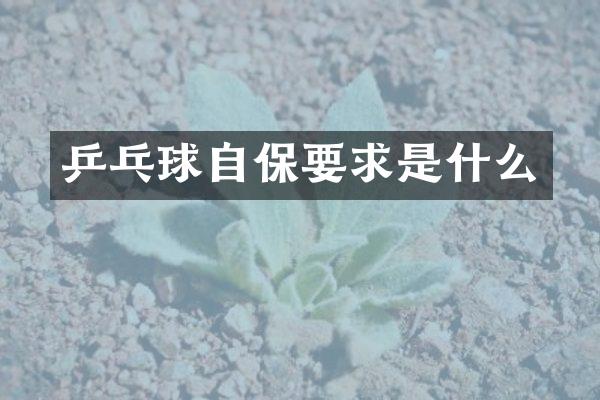 乒乓球自保要求是什么
