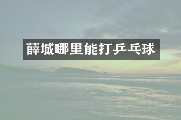 薛城哪里能打乒乓球