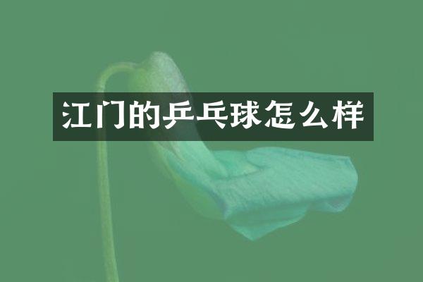 江门的乒乓球怎么样