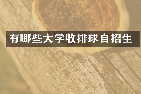 有哪些大学收排球自招生