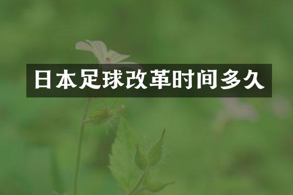 日本足球改革时间多久