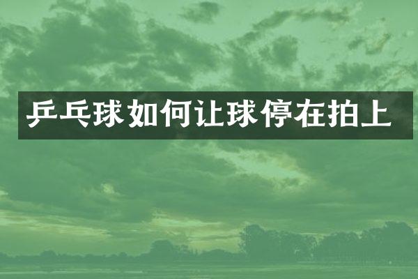 乒乓球如何让球停在拍上