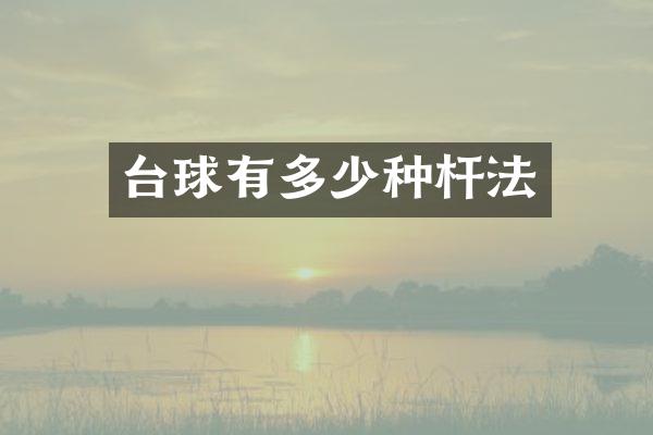 台球有多少种杆法