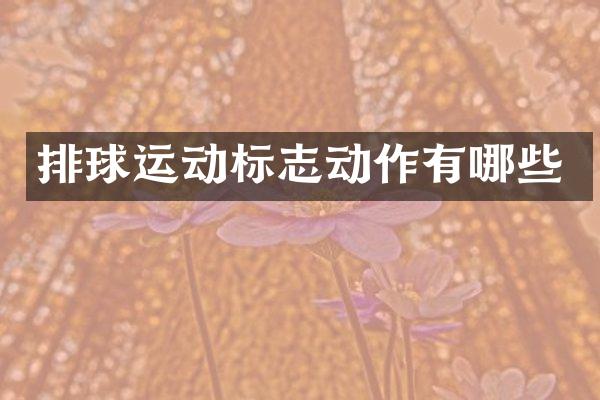 排球运动标志动作有哪些