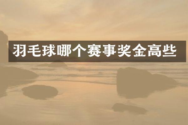 羽毛球哪个赛事奖金高些