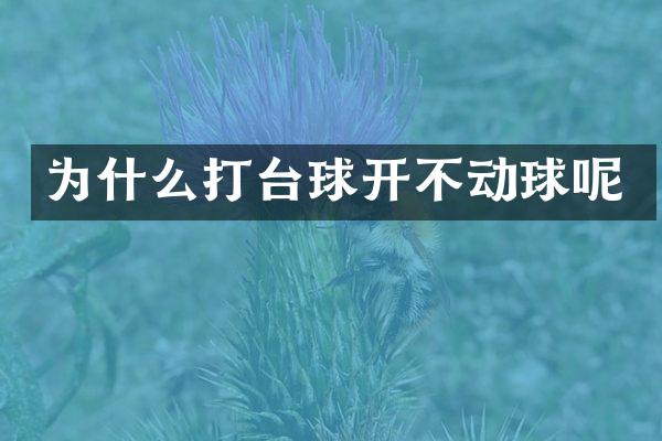 为什么打台球开不动球呢