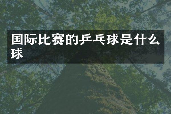 国际比赛的乒乓球是什么球