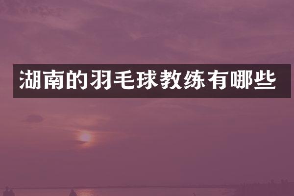 湖南的羽毛球教练有哪些