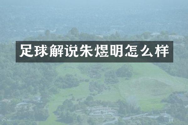 足球解说朱煜明怎么样