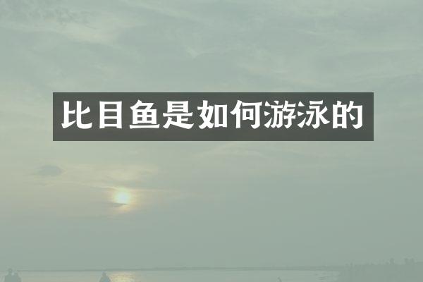 比目鱼是如何游泳的