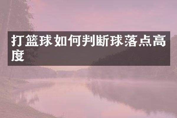 打篮球如何判断球落点高度