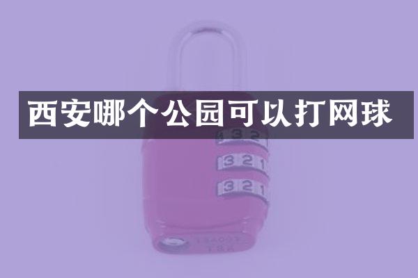 西安哪个公园可以打网球
