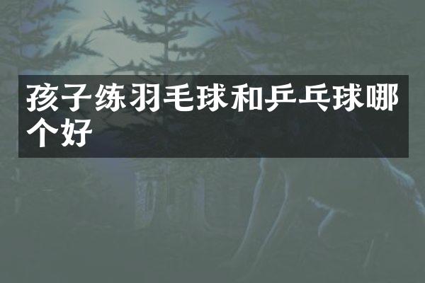 孩子练羽毛球和乒乓球哪个好