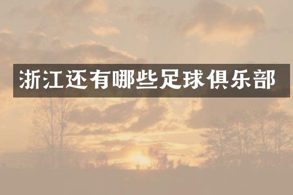 浙江还有哪些足球俱乐部