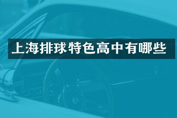 上海排球特色高中有哪些