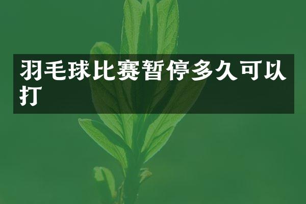 羽毛球比赛暂停多久可以打