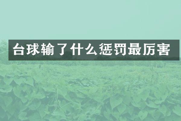 台球输了什么惩罚最厉害