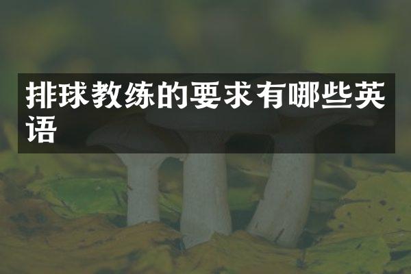 排球教练的要求有哪些英语