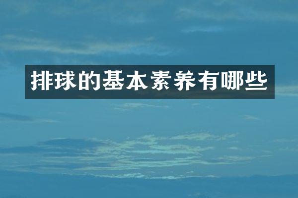 排球的基本素养有哪些