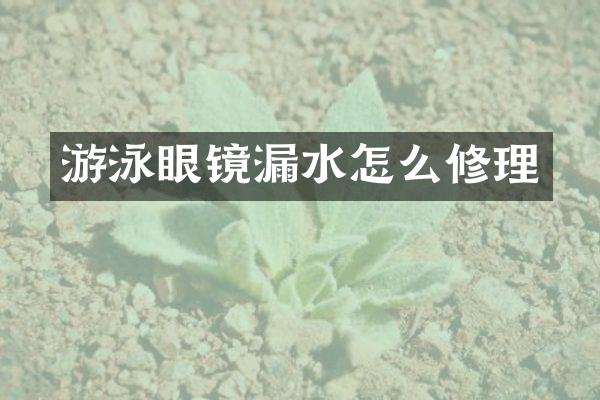 游泳眼镜漏水怎么修理