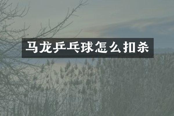 马龙乒乓球怎么扣杀