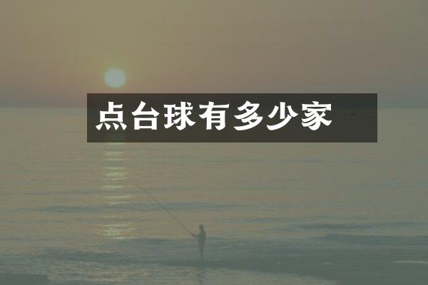 璟点台球有多少家