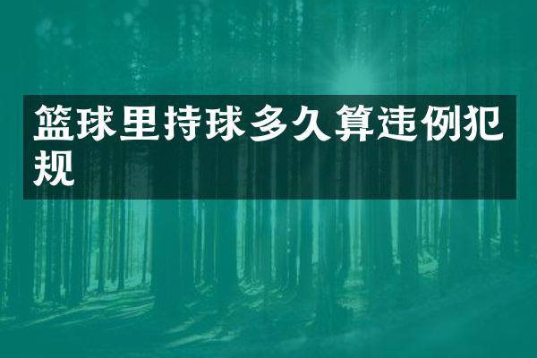 篮球里持球多久算违例犯规