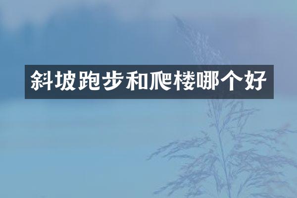 斜坡跑步和爬楼哪个好
