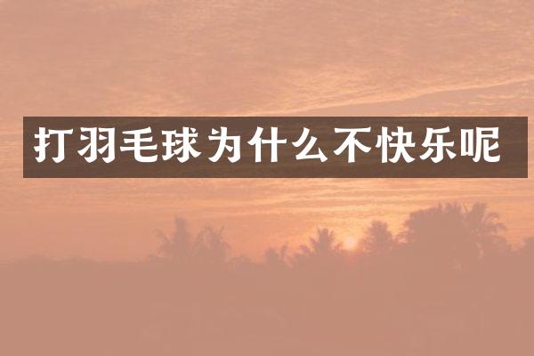 打羽毛球为什么不快乐呢