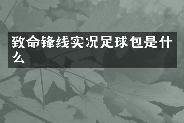致命锋线实况足球包是什么