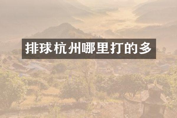 排球杭州哪里打的多