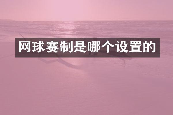 网球赛制是哪个设置的