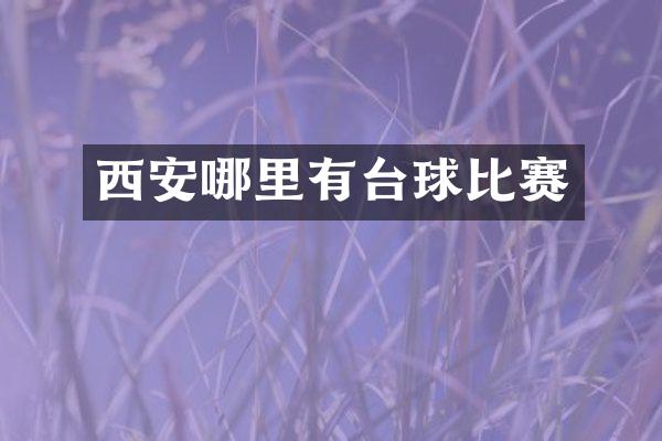 西安哪里有台球比赛