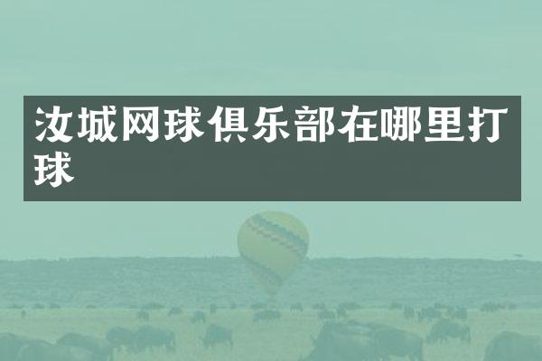 汝城网球俱乐部在哪里打球