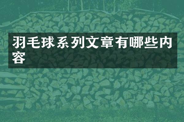 羽毛球系列文章有哪些内容