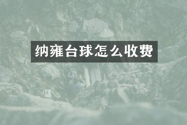 纳雍台球怎么收费