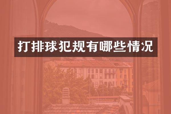 打排球犯规有哪些情况