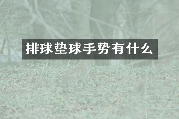 排球垫球手势有什么